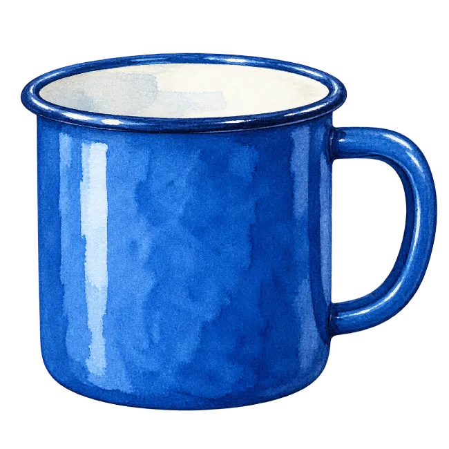 Blue Watercolor Enamel Mug