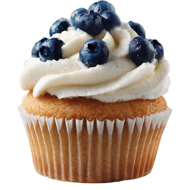 Blueberry Cupcake with Cream