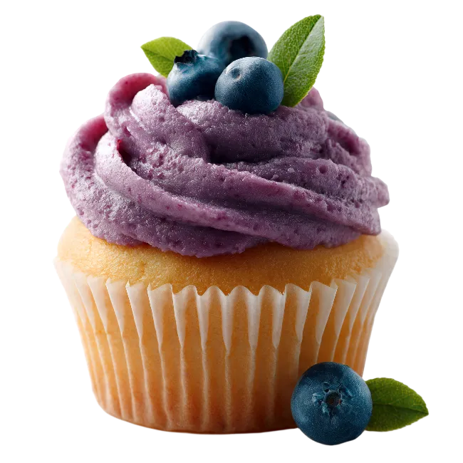 Blueberry Cupcake with Purple Frosting