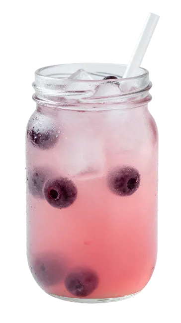 Blueberry Lemonade Drink in Glass Jar