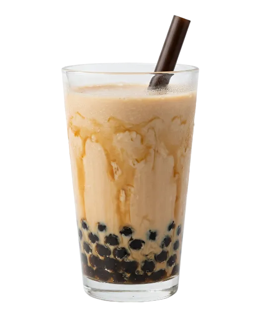 Boba milk tea with tapioca pearls