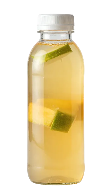 Bottle of iced tea with lemon slices