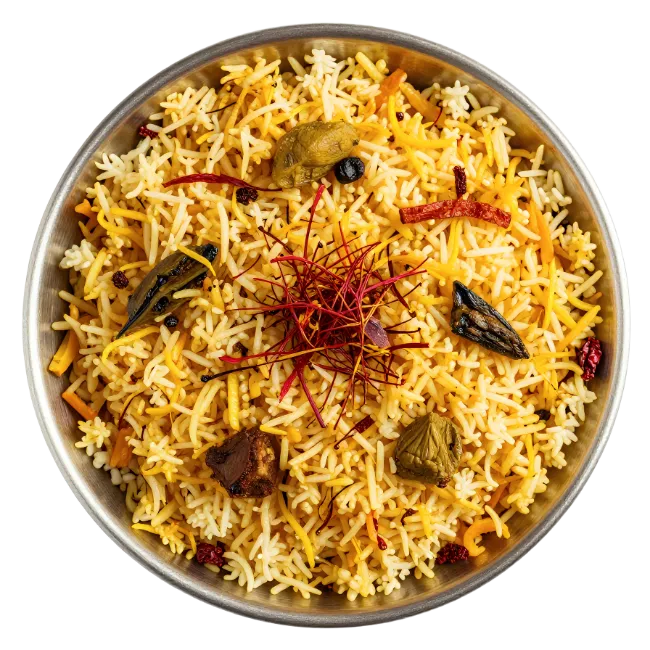 Bowl of Biryani Rice with Spices