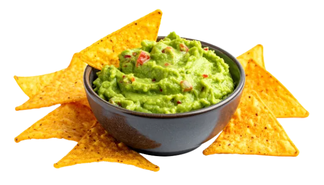 Bowl of Guacamole with Tortilla Chips