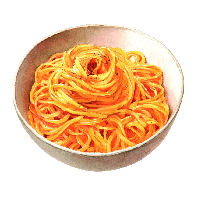 Bowl of Spaghetti Pasta Illustration