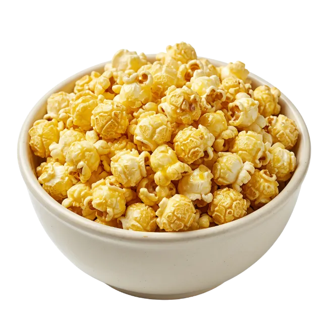 Bowl of sweet caramel popcorn