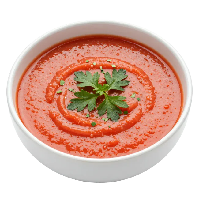 Bowl of Tomato Soup with Herbs