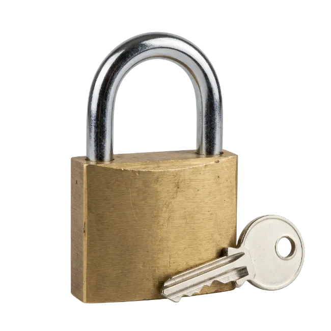 Brass Padlock with Metal Key