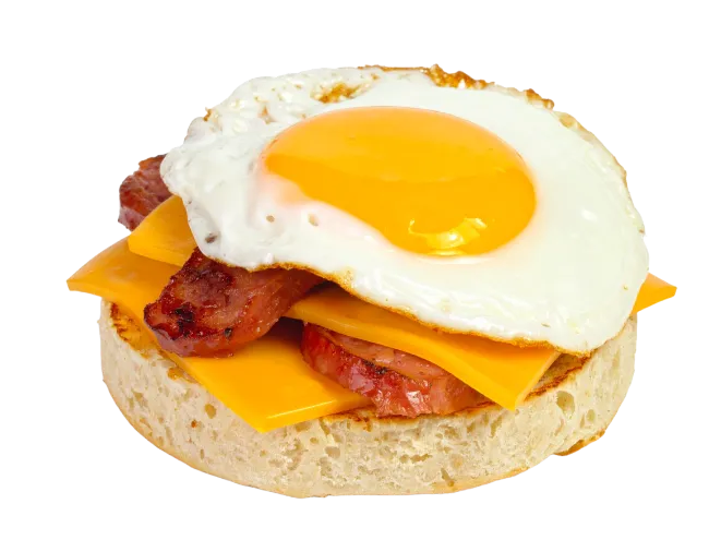 Breakfast Sandwich with Fried Egg and Sausage