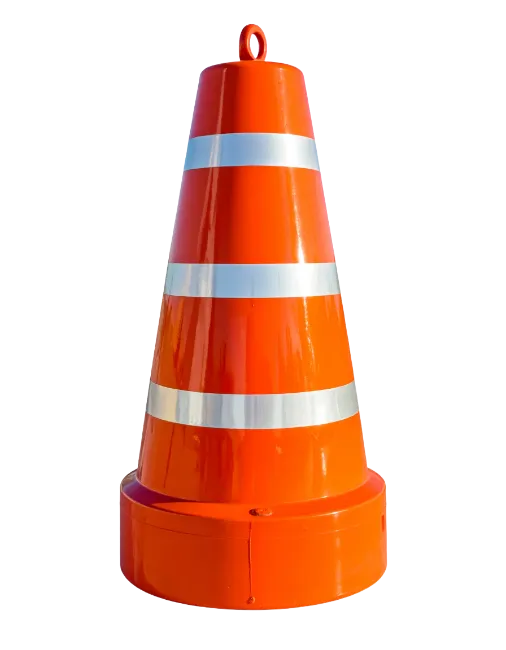 Bright Orange Traffic Safety Cone with Reflective Stripes