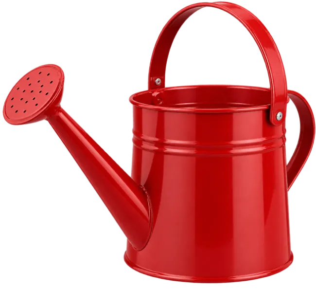 Bright Red Metal Watering Can