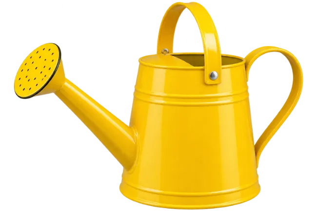 Bright Yellow Metal Watering Can