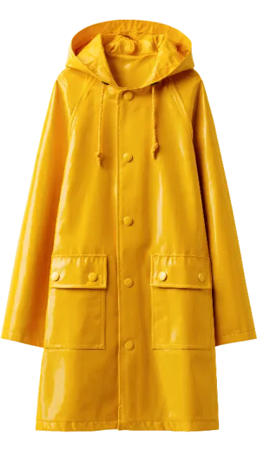 Bright Yellow Raincoat with Hood