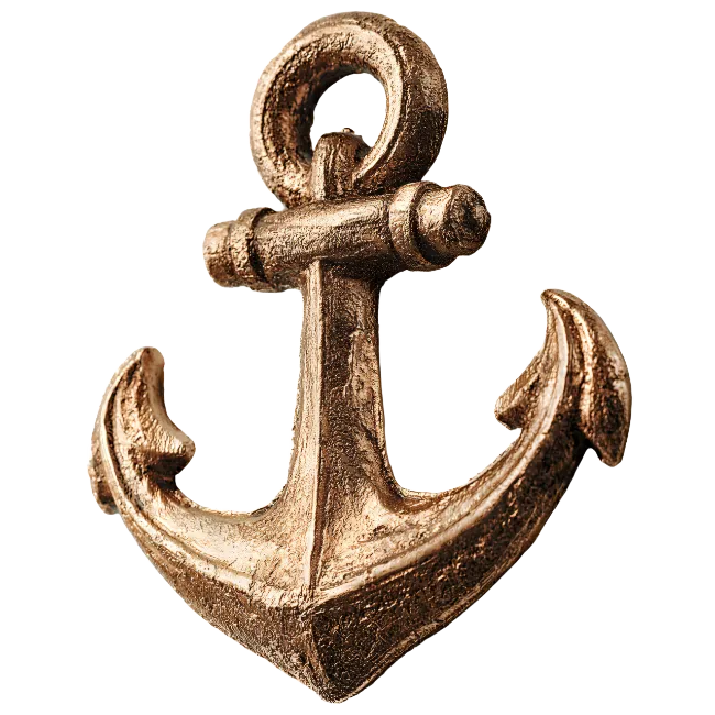 Bronze Anchor Isolated Object