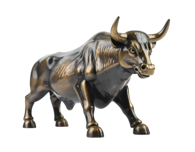 Bronze Bull Statue Financial Symbol