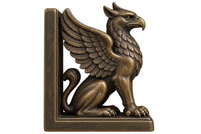 Bronze Griffin Bookend Sculpture