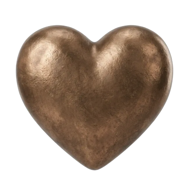 Bronze Metal Heart Shape