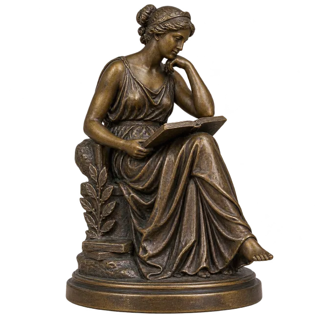 Bronze Statue of a Reading Woman