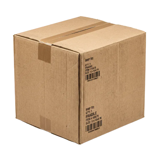 Brown Cardboard Shipping Box with Tape
