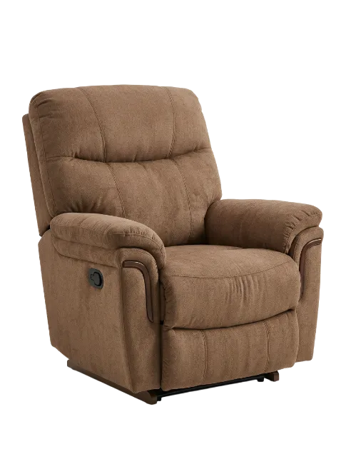 Brown Fabric Recliner Armchair