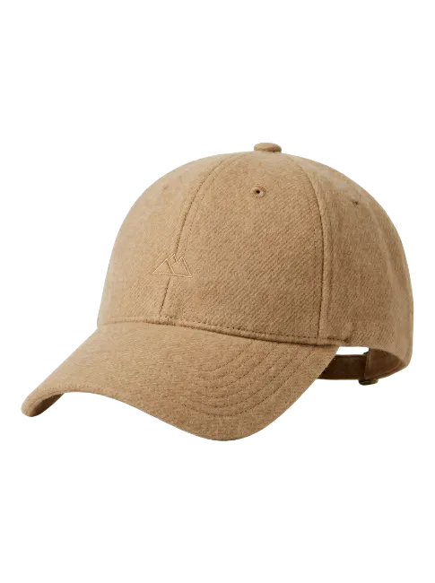 Brown Felt Baseball Cap with Minimalist Mountain Logo