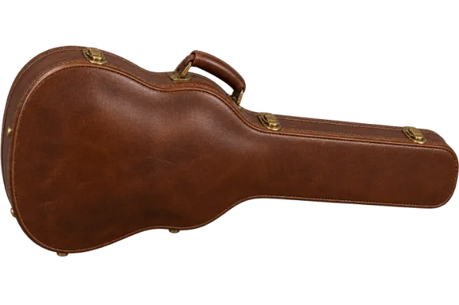 Brown Leather Acoustic Guitar Hard Case