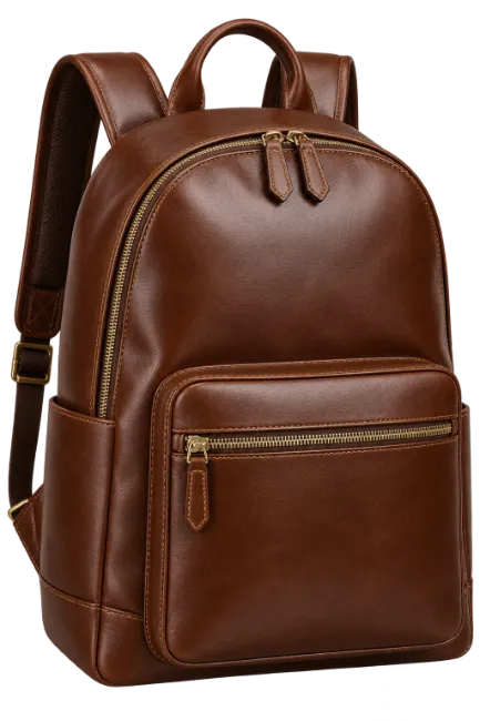 Brown Leather Backpack