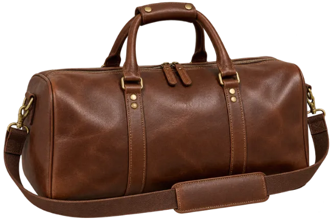 Brown Leather Duffel Bag