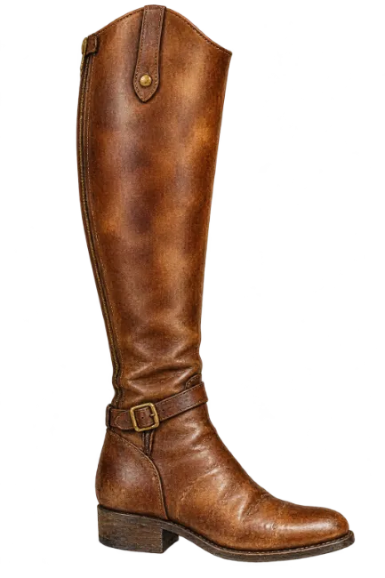 Brown Leather Equestrian Riding Boot