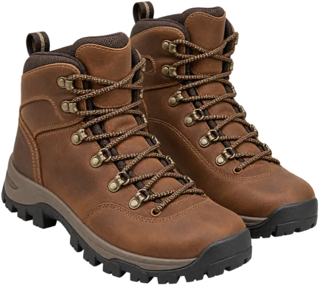 Brown Leather Hiking Boots