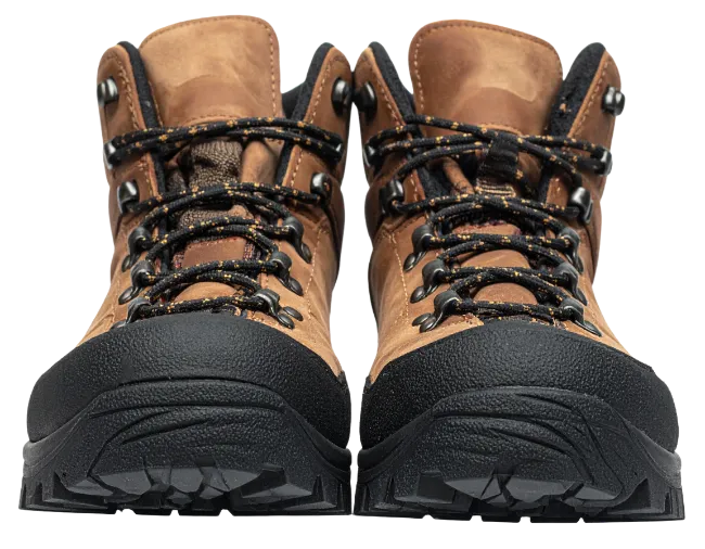 Brown Leather Hiking Boots Front View
