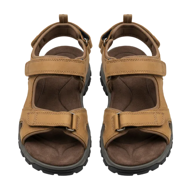 Brown Leather Hiking Sandals Pair