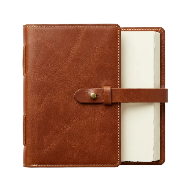 Brown Leather Journal with Strap