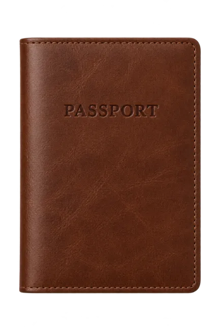 Brown Leather Passport Holder
