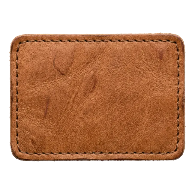 Brown Leather Patch with Stitching