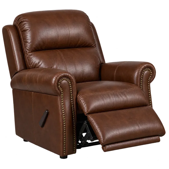 Brown Leather Recliner Armchair