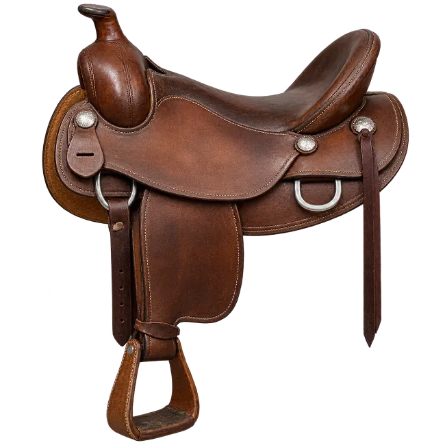 Brown Leather Western Saddle