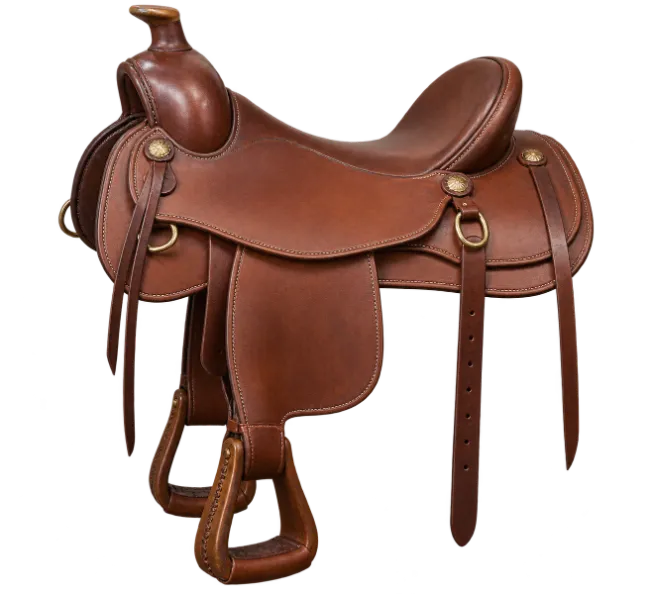 Brown Leather Western Saddle