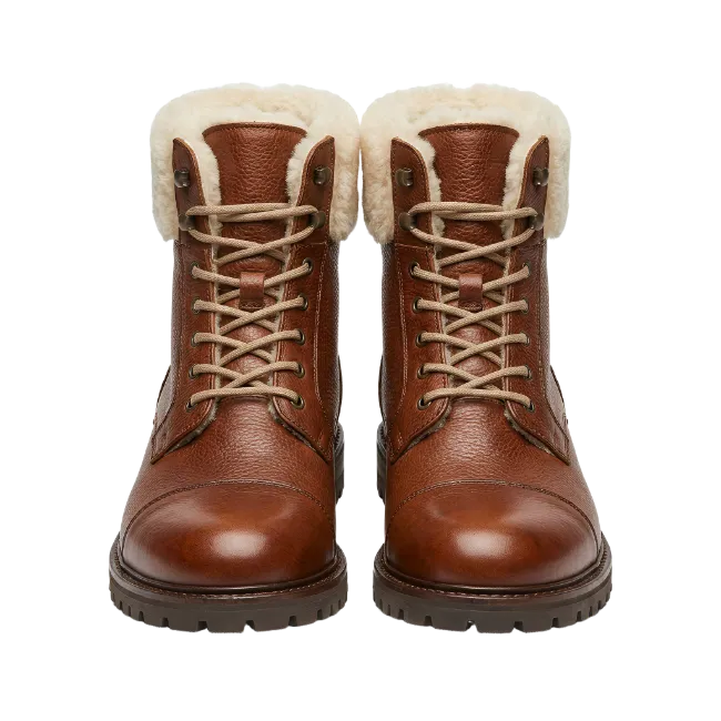 Brown Leather Winter Boots