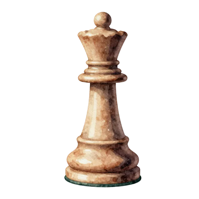 Brown Marble Chess Queen Piece