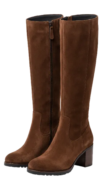 Brown Suede Knee High Boots