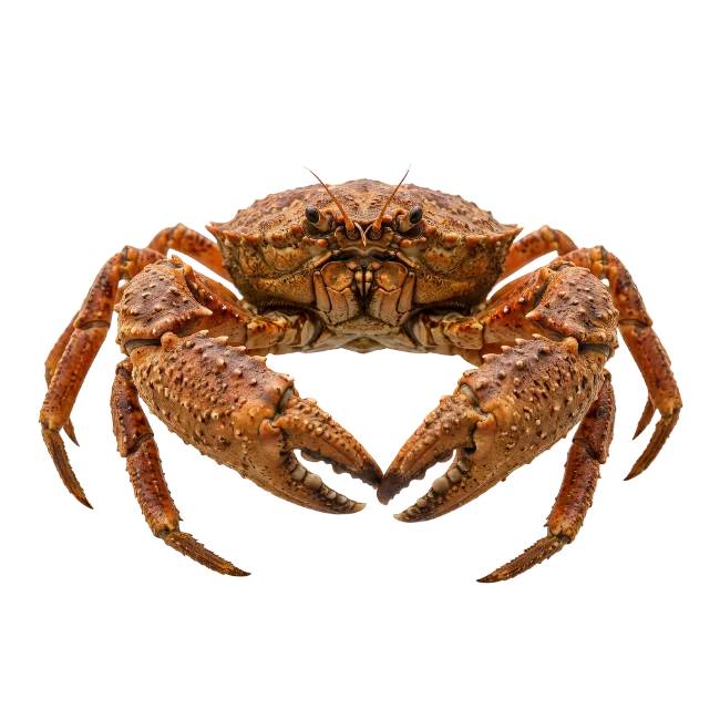 Brown Warty Crab Isolated on Black