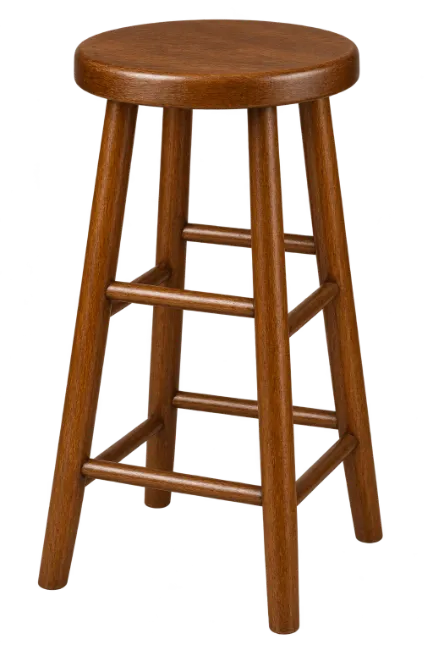 Brown Wooden Bar Stool
