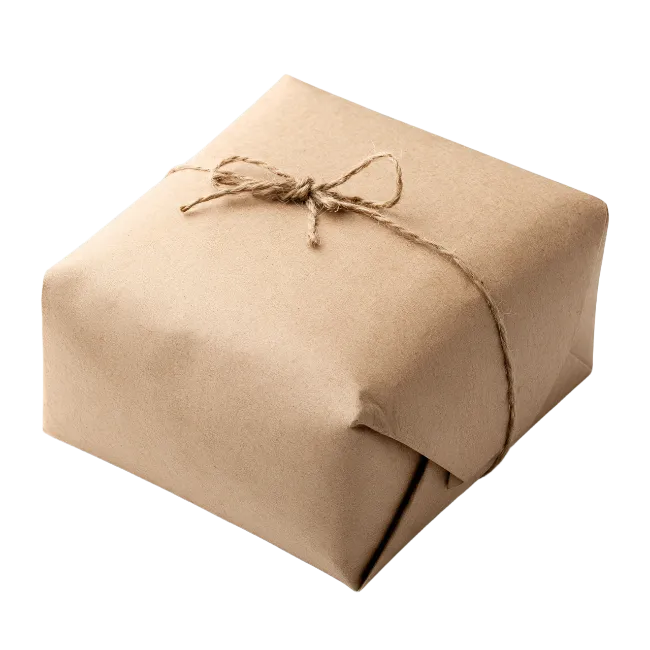 Brown Wrapped Gift Box with Twine