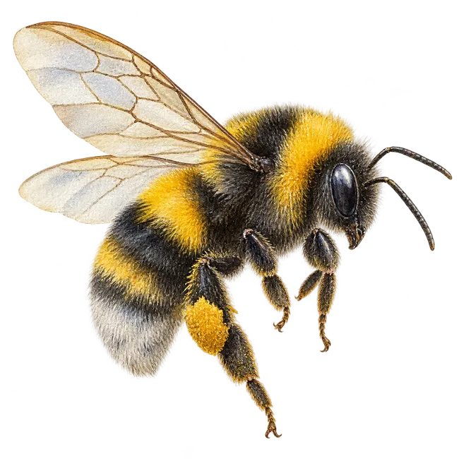 Bumblebee illustration isolated on white