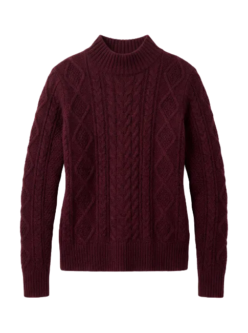 Burgundy Cable Knit Sweater