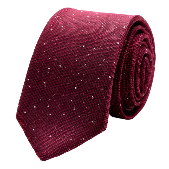 Burgundy Necktie with Sparkles