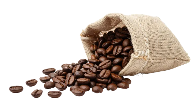 Burlap Sack with Roasted Coffee Beans