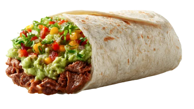 Burrito with Meat and Guacamole