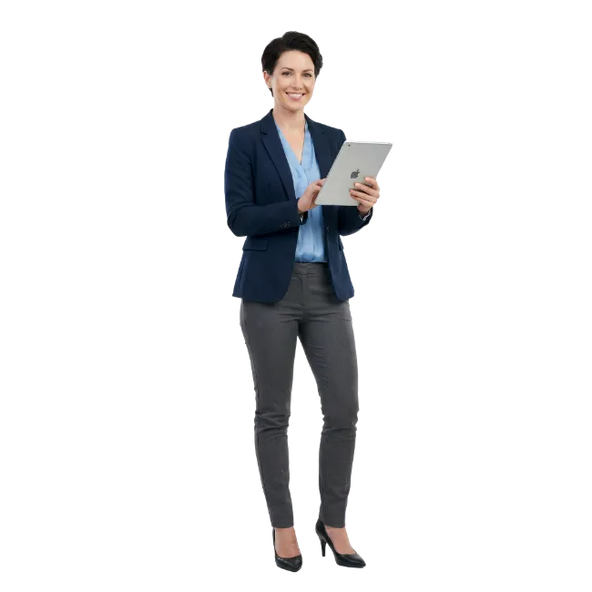 Businesswoman holding a digital tablet